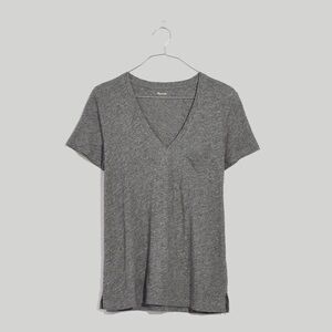 Madewell Plus Whisper Cotton V-Neck Pocket Tee - XS NWT
